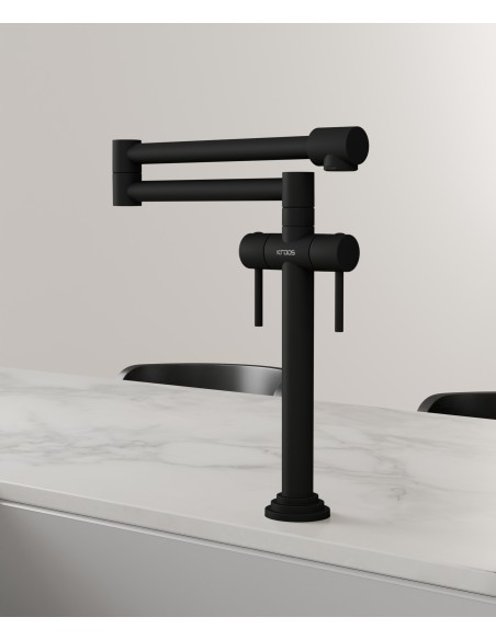 Robinet mélangeur de cuisine style rétro - Noir