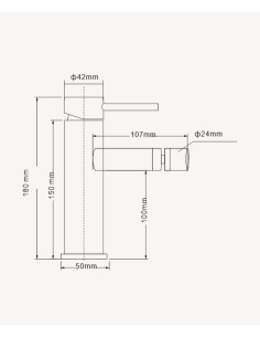 Mitigeur bidet monotrou Or rose brossé - Corbeau 2