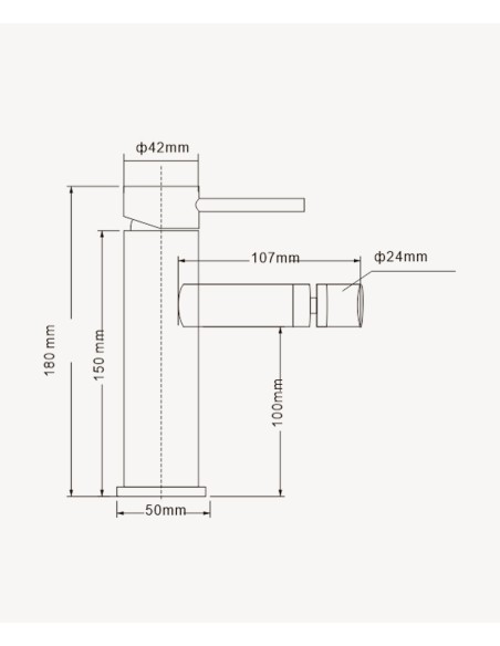 Mitigeur bidet monotrou Gun métal - Corbeau