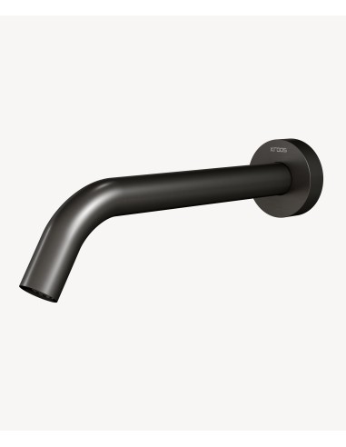 Robinet lavabo automatique mural, eau froide Gun metal - Corbeau