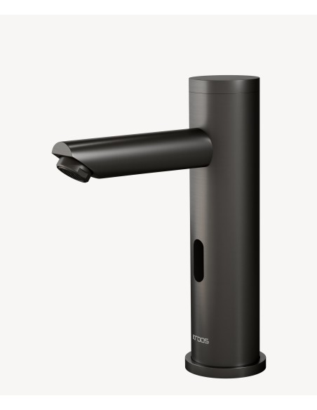 Robinet lavabo automatique moderne, eau froide Gun métal - Corbeau