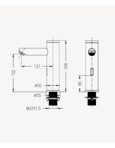 Robinet lavabo automatique moderne, eau froide Gun métal - Corbeau 2
