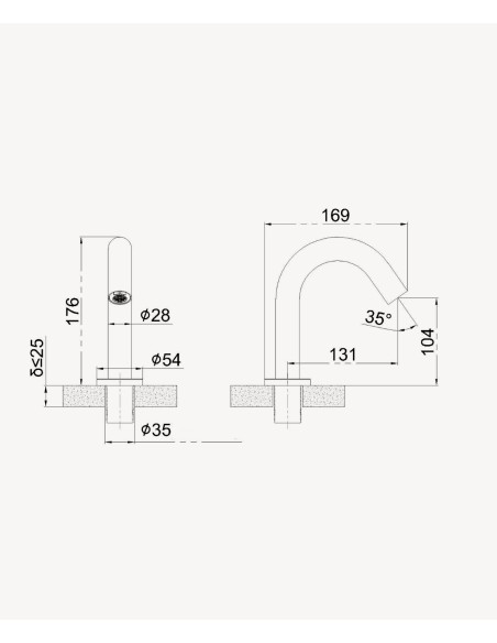 Robinet automatique de lavabo, eau froide Gun métal - Corbeau
