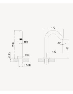 Robinet automatique pour vasque à poser , eau froide Gun métal - Corbeau 2
