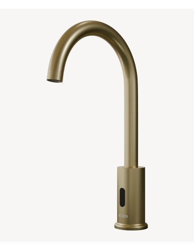 Robinet lavabo automatique haut , eau froide Doré brossé - Corbeau