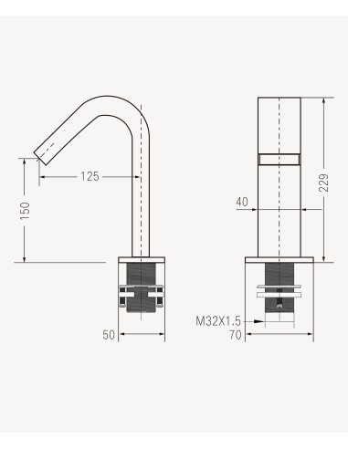 Robinet lavabo automatique, eau froide Chromé - Fiumina