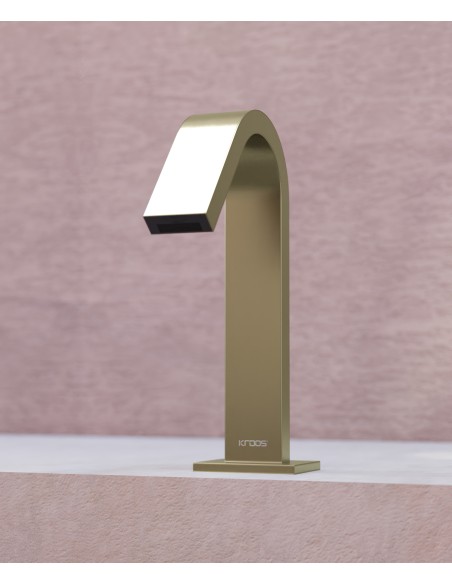 Robinet lavabo automatique, eau froide Doré brossé - Fiumina