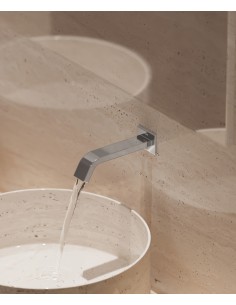 Robinet lavabo automatique mural, eau froide Chromé - Fiumina