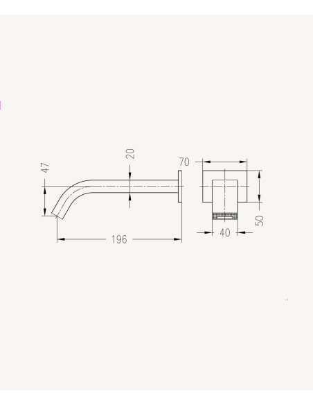 Robinet lavabo automatique mural, eau froide Doré brossé - Fiumina