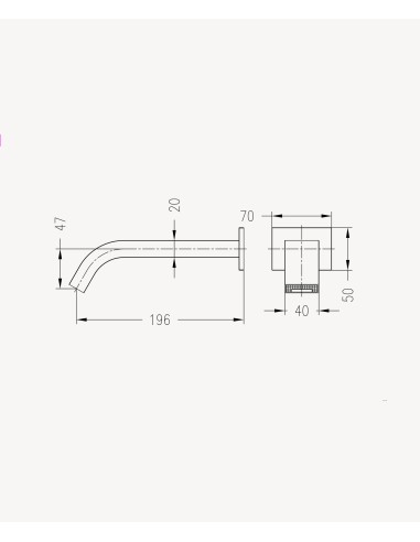 Robinet lavabo automatique mural, eau froide Gun métal - Fiumina