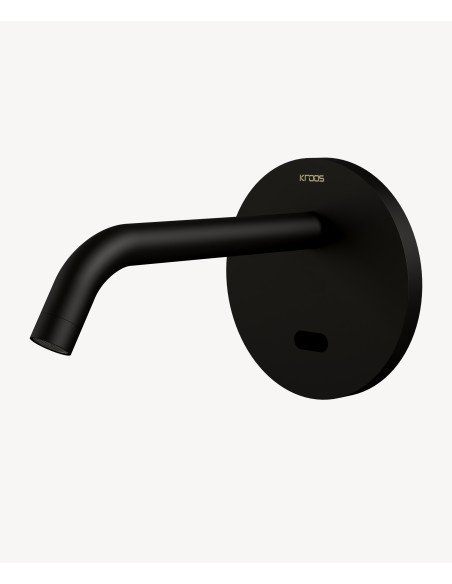 Robinet lavabo automatique mural avec plaque, eau froide Noir - Corbeau