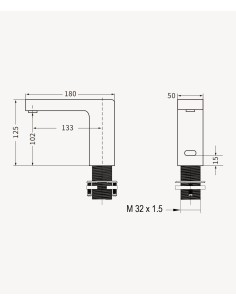 Robinet de lavabo automatique, eau froide Chromé - Sirius 2
