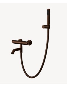 Mitigeur thermostatique de baignoire mural Moka brossé - Corbeau