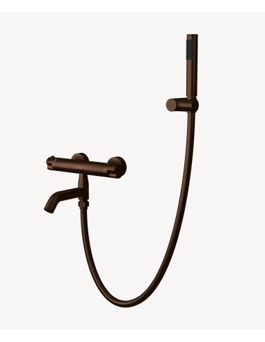 Mitigeur thermostatique de baignoire mural Moka brossé - Corbeau