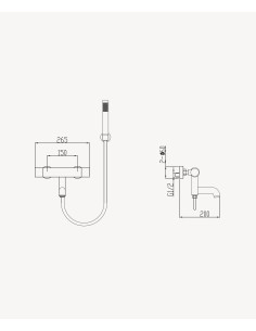 Mitigeur thermostatique de baignoire mural Moka brossé - Corbeau 2