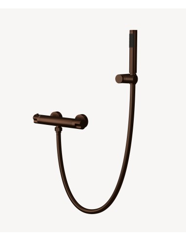 Mitigeur thermostatique de douche mural Moka brossé - Corbeau