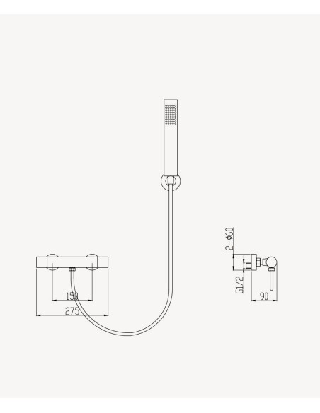 Mitigeur thermostatique de douche mural Moka brossé - Corbeau