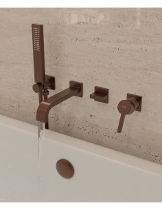 Mitigeur de bain à encastrer Or rose brossé - Fiumina