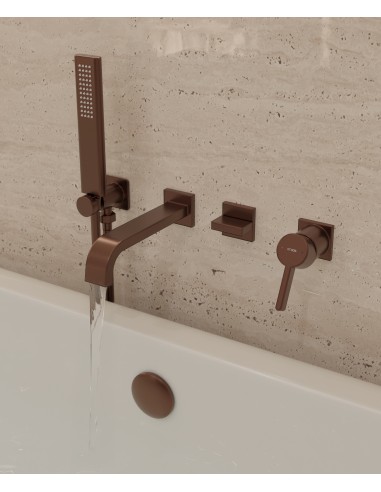 Mitigeur de bain à encastrer Or rose brossé - Fiumina