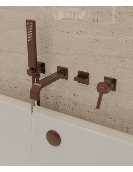Mitigeur de bain à encastrer Or rose brossé - Fiumina