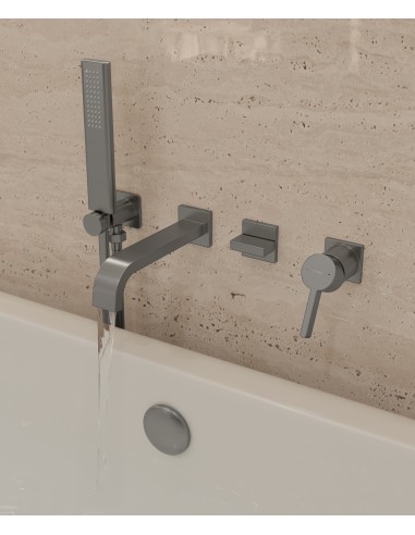 Mitigeur de bain à encastrer Gun métal - Fiumina