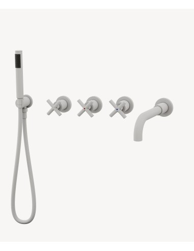 Mélangeur de bain encastré 5 trous Blanc - Corbeau