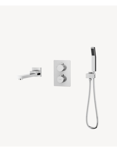 Robinet mitigeur thermostatique bain-douche à encastré Chromé - Sirius