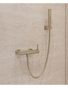 Mitigeur de douche mural Doré brossé  - Fiumina