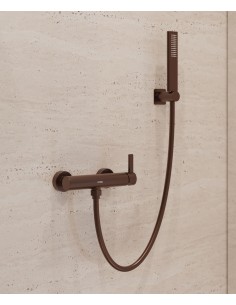 Mitigeur de douche mural Or rose brossé  - Fiumina