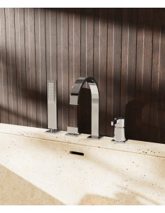 Robinet de baignoire sur plage 4 trous Chromé - Fiumina