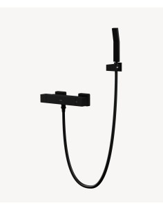 Mitigeur thermostatique de douche mural Noir - Sirius