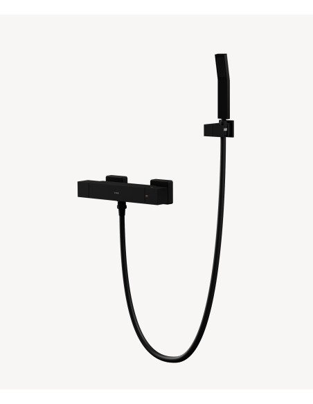 Mitigeur thermostatique de douche mural Noir - Sirius