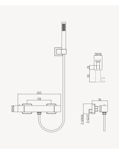 Mitigeur thermostatique de douche mural Noir - Sirius 2