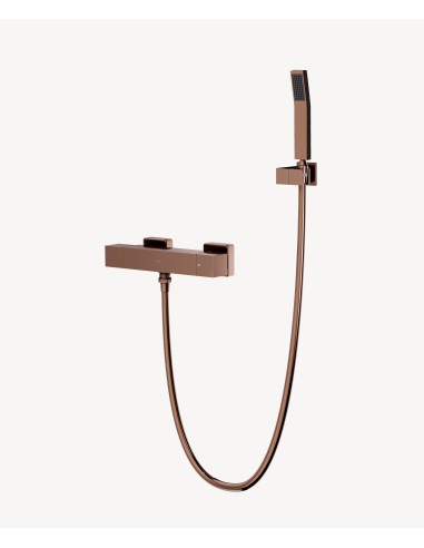 Mitigeur thermostatique de douche mural Or rose - Sirius