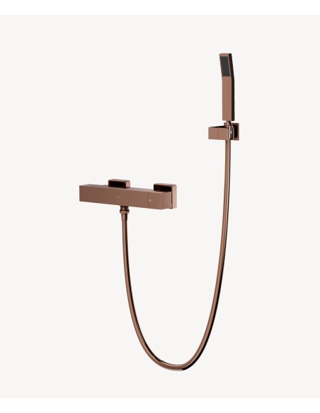 Mitigeur thermostatique de douche mural Or rose - Sirius