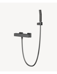 Mitigeur thermostatique de douche mural Gun métal - Sirius