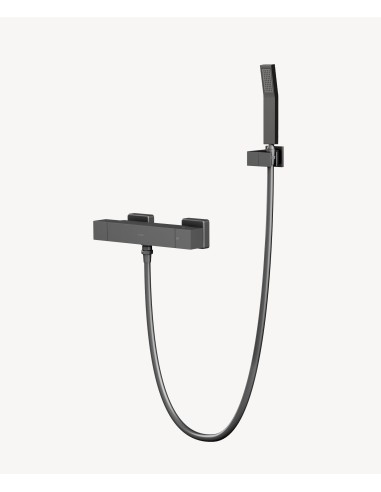 Mitigeur thermostatique de douche mural Gun métal - Sirius