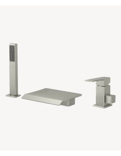 Mitigeur de bain cascade sur plage 3 trous Nickel brossé - Sirius