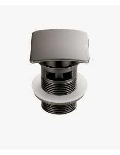 Bonde de lavabo carrée Avec trop-plein - Gun métal
