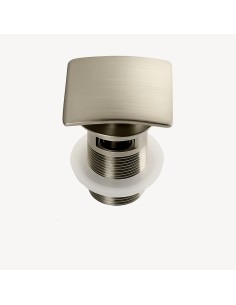 Bonde de lavabo carrée Avec trop-plein - Nickel brossé