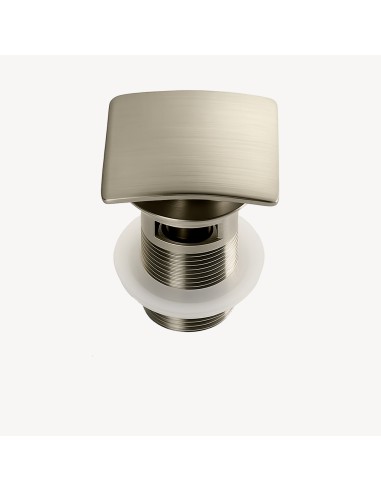 Bonde de lavabo carrée Avec trop-plein - Nickel brossé