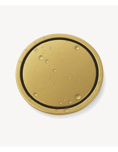 Siphon de sol rond en acier inoxydable - Doré brossé
