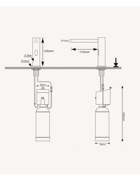 Distributeur de savon automatique Or rose brossé - Corbeau