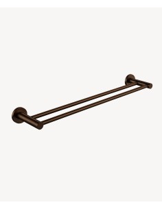 Porte serviettes mural double barre Moka brossé - Corbeau