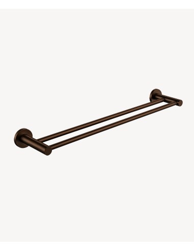 Porte serviettes mural double barre Moka brossé - Corbeau