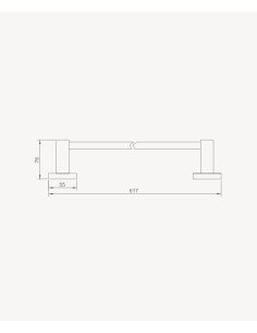 Porte serviettes simple Moka brossé - Corbeau 2