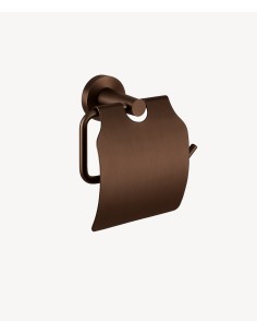 Porte-rouleau avec couvercle Moka brossé - Corbeau
