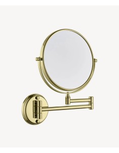 Miroir grossissant rond - Doré