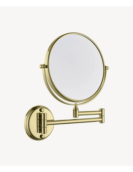 Miroir grossissant rond - Doré