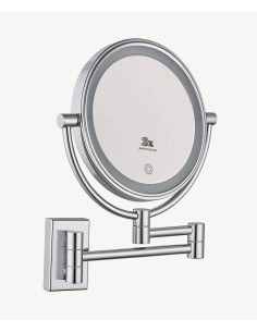 Miroir grossissant mural avec éclairage LED - Chromé